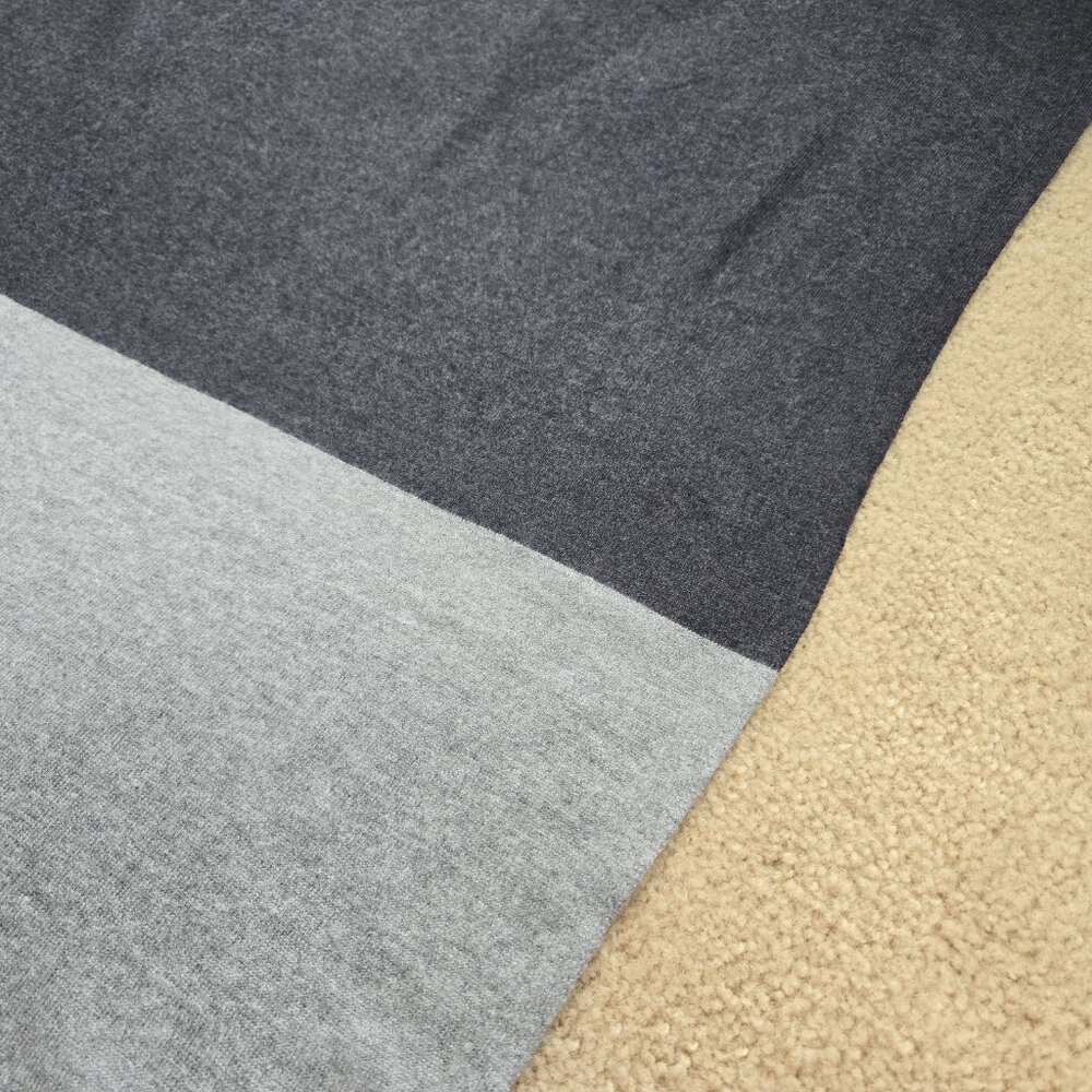 Cashmere Cotton Colorblock Scarf Neutral Colors - Picture 6 of 11